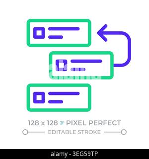 Backlog pixel perfect two color line icon Stock Vector