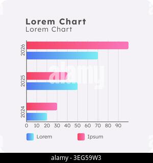 Clustered bar infographic chart template Stock Vector