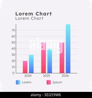 Clustered column infographic chart template Stock Vector