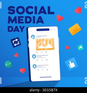 gradient illustration for social media day celebrate Stock Vector