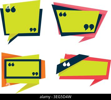 Abstract Colorful Geometric Quote Box Set Stock Vector