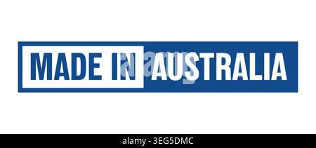 Made in Australia square badge with Australian flag colors Stock Vector