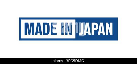 Made in Japan square badge with blue color Stock Vector