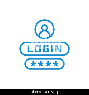 Login icon vector template illustration logo design Stock Vector
