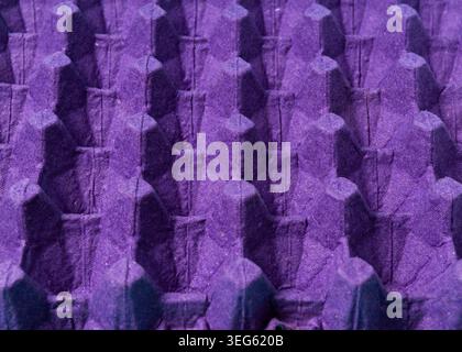 Deep Purple Recycled Paper Pulp Egg Carton Texture With Geometric Dimples Stock Photo