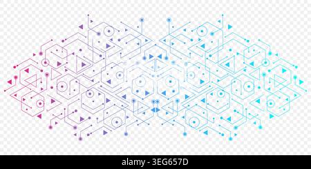 Geometric abstract background with connected line and dots. Structure molecule and communication. Big Data Visualization. Medical, technology, science Stock Vector