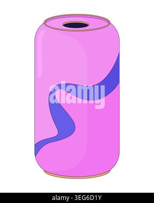 Y2K aluminum soda can 2D cartoon object Stock Vector