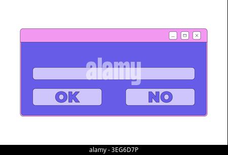 Confirmation dialog window interface 2D cartoon object Stock Vector