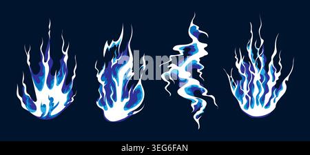 Lightning strike bolt silhouettes Stock Vector