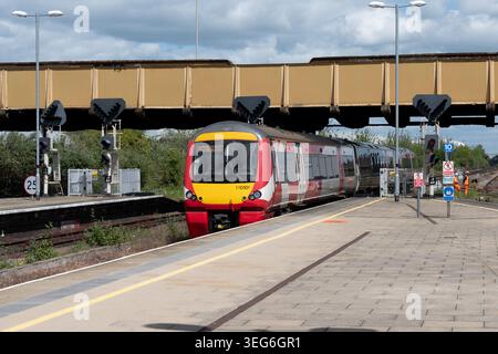 CrossCountry class 170 diesel train arriving at Leicester station, Leicestershire, UK Stock Photo