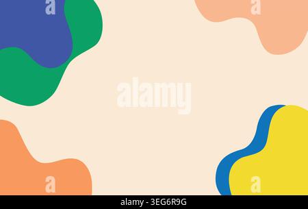 Abstract background with colorful wavy shapes and modern organic fluid forms for creative design work Stock Vector
