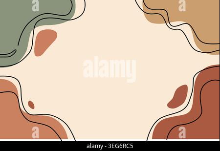 Abstract organic shape background with brown and grey fluid liquid blobs for modern design projects Stock Vector