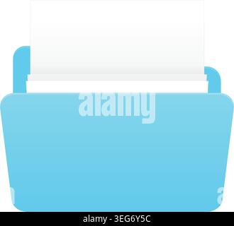 Open Folder with Documents Vector Icon Illustration Stock Vector