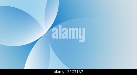 Smooth overlapping translucent circles and flowing curves in light blue and white gradient tones. Ideal for web banners, landing pages, brochures, boo Stock Vector