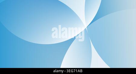Smooth overlapping translucent circles and flowing curves in light blue and white gradient tones. Ideal for web banners, landing pages, brochures, boo Stock Vector