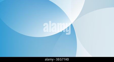 Smooth overlapping translucent circles and flowing curves in light blue and white gradient tones. Ideal for web banners, landing pages, brochures, boo Stock Vector