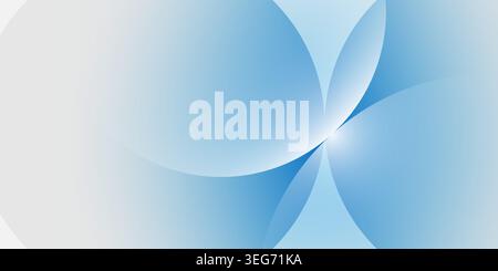 Smooth overlapping translucent circles and flowing curves in light blue and white gradient tones. Ideal for web banners, landing pages, brochures, boo Stock Vector