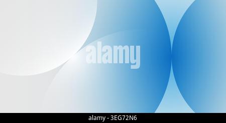 Smooth overlapping translucent circles and flowing curves in light blue and white gradient tones. Ideal for web banners, landing pages, brochures, boo Stock Vector