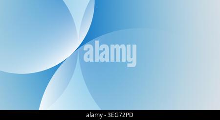 Smooth overlapping translucent circles and flowing curves in light blue and white gradient tones. Ideal for web banners, landing pages, brochures, boo Stock Vector