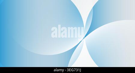 Smooth overlapping translucent circles and flowing curves in light blue and white gradient tones. Ideal for web banners, landing pages, brochures, boo Stock Vector