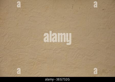 Beige, textured wall finish,which is  irregular, slightly flattened peaks and recessed areas, creating a "perfectly imperfect" organic pattern. Stock Photo