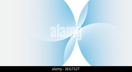 Smooth overlapping translucent circles and flowing curves in light blue and white gradient tones. Ideal for web banners, landing pages, brochures, boo Stock Vector