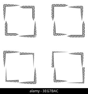 Square frames icon. Gray border set. Decorative outline group. Vector illustration Stock Vector