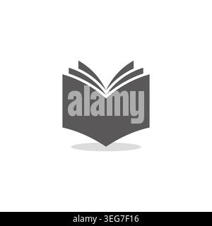 open book shadow simple geometric logo vector Stock Vector