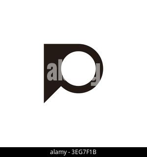 letter p ring simple geometric triangle logo vector Stock Vector