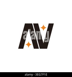 letter av ambigram star simple geometric logo vector Stock Vector