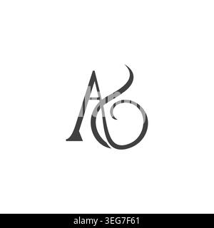 letter ab smoke curves abstract logo vector Stock Vector