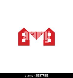 letter m factory apartment resident geometric simple logo vector Stock Vector