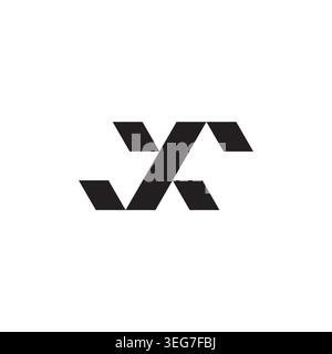 abstract letter yf simple geometric ribbon line logo vector Stock Vector