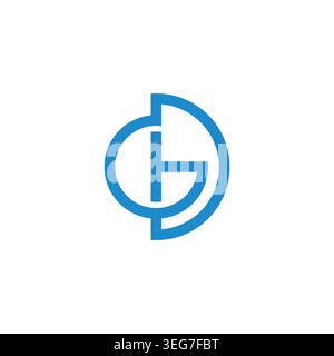 letter gtd simple geometric linked line logo vector Stock Vector