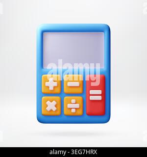 3d calculator icon for business and education. Stock Vector