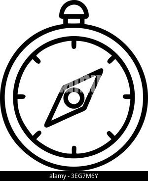 Compass vector line icon Stock Vector