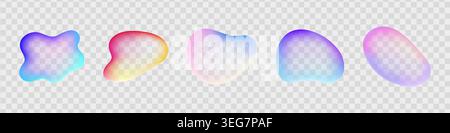 Organic forms with blur effect. Colorful blurry transparent shapes Stock Vector