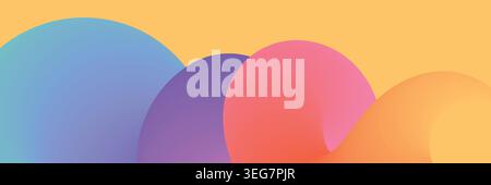Trendy summer bright background template with dynamic curve fluid line. Beautiful rainbow gradient Stock Vector