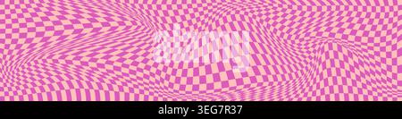 Horizontal trippy background with liquid squares. Stock Vector