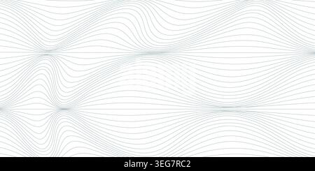 Abstract minimal background with thin wavy lines. Dynamic stripes pattern Stock Vector