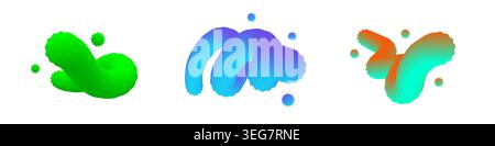 Dynamic 3d curved gradient shapes for creative graphic design. Stock Vector