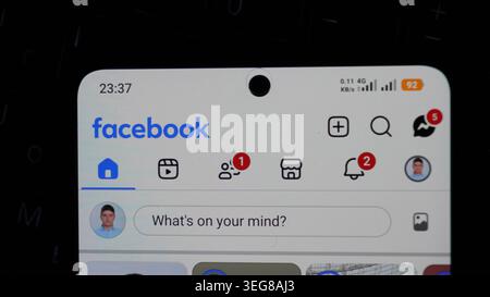 Baku, Azerbaijan. May 18, 2026: Facebook app interface. Social media concept. Stock Photo