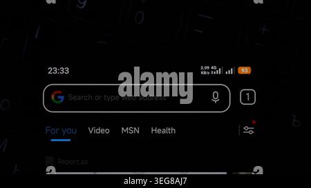 Baku, Azerbaijan. May 18, 2026: Search bar on smartphone screen. Stock Photo