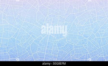 Abstract blue and purple gradient city map background featuring detailed white street network and urban grid texture. Vector illustration. Stock Vector