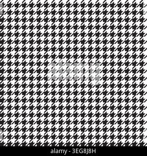Modern Black and White Geometric Houndstooth Pattern Abstract Seamless Background - Vector Design Stock Vector