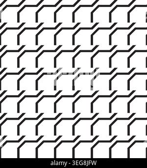 Modern Black and White Geometric Cubes Pattern Abstract Seamless Background - Vector Design Stock Vector