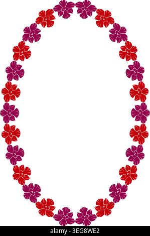 Frame with colorful flower elements. Trendy graphic template. Cute empty frame box Stock Vector