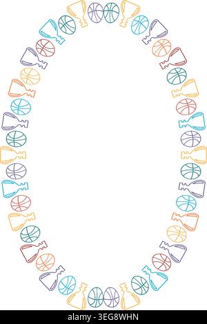 Basketball frame. Colorful design for players template. Frame with empty space for your text Stock Vector