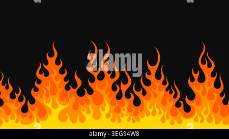 Cartoon Fire Flames Background Vector Illustration Stock Vector
