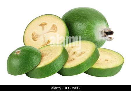 Feijoa fruit isolated on white background Stock Photo